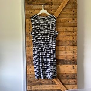 GAP SLEEVELESS DRESS, blue and white